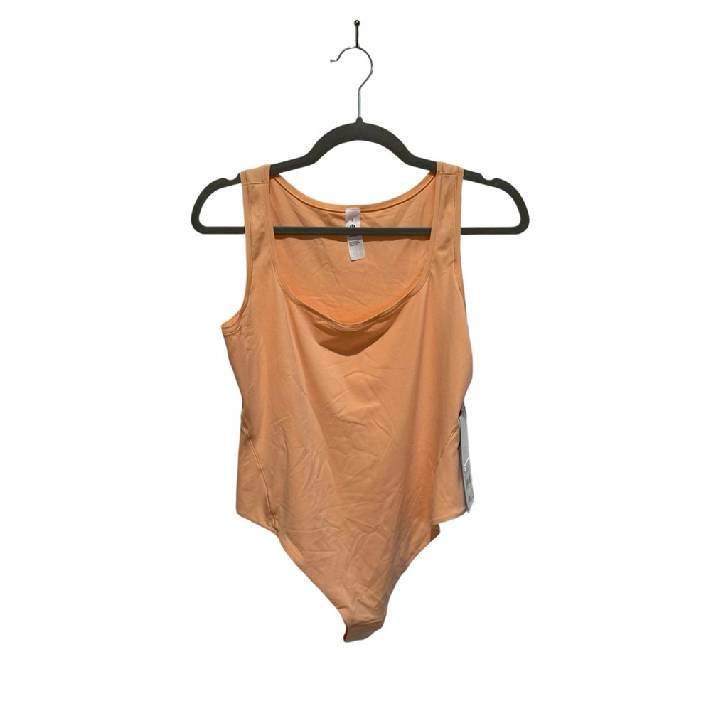 NWT lululemon Nulu Square-neck Bodysuit Peach Bellini Orange Size Large